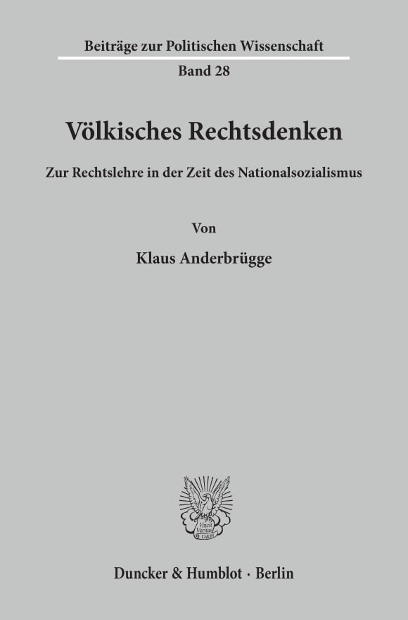 Cover Völkisches Rechtsdenken