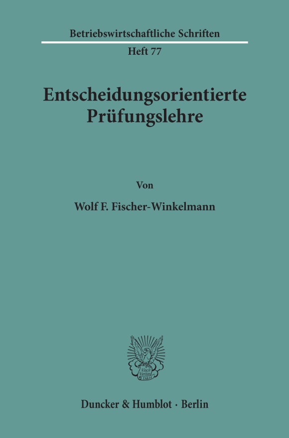 Cover Entscheidungsorientierte Prüfungslehre