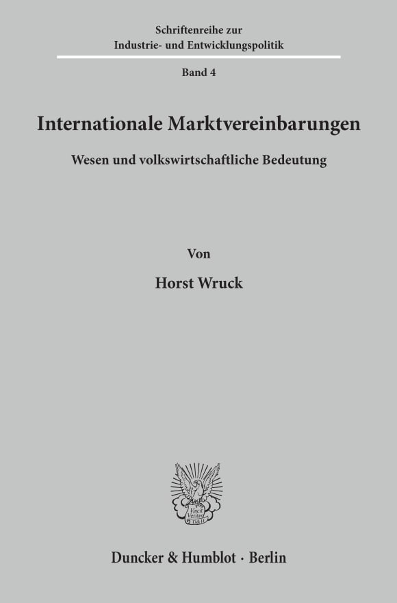 Cover Internationale Marktvereinbarungen