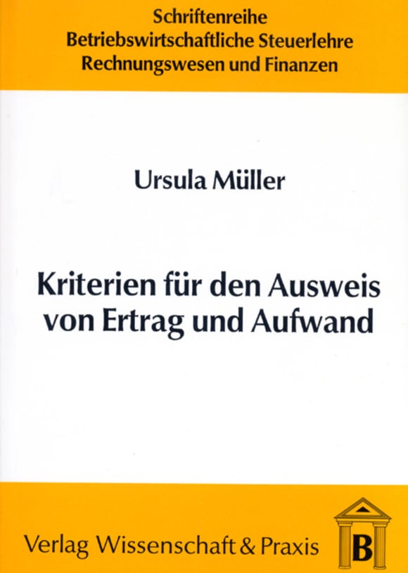 Cover Kriterien für den Ausweis von Ertrag und Aufwand