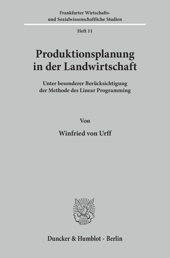 Cover Produktionsplanung in der Landwirtschaft