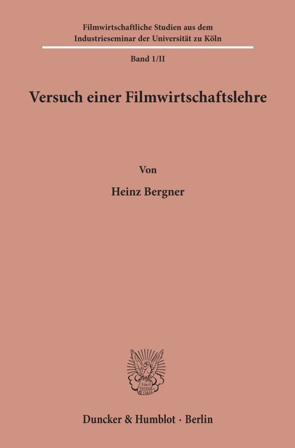 Cover Versuch einer Filmwirtschaftslehre