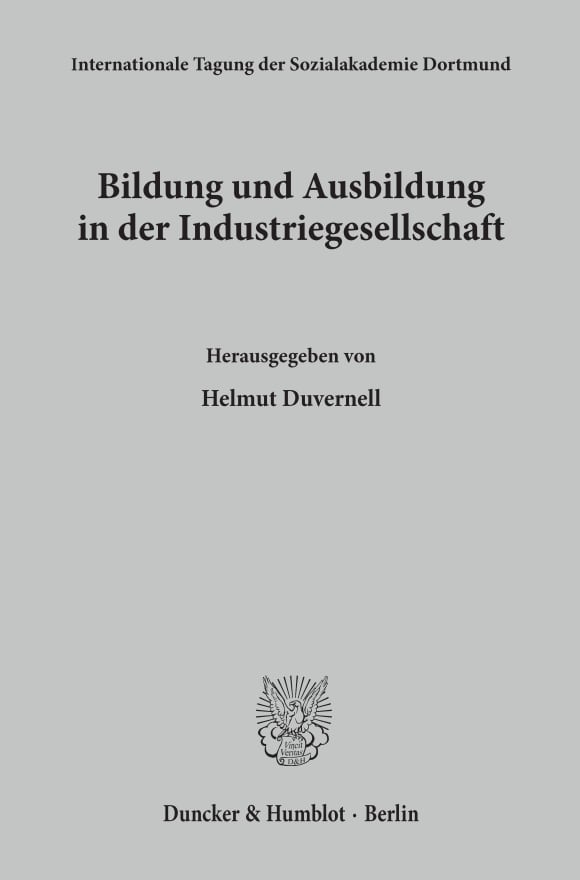 Cover Bildung und Ausbildung in der Industriegesellschaft