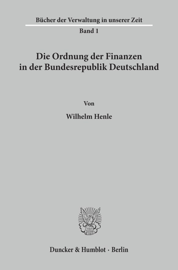 Cover Die Ordnung der Finanzen in der Bundesrepublik Deutschland