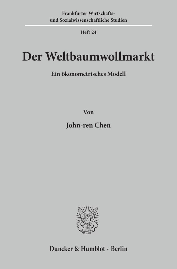 Cover Der Weltbaumwollmarkt