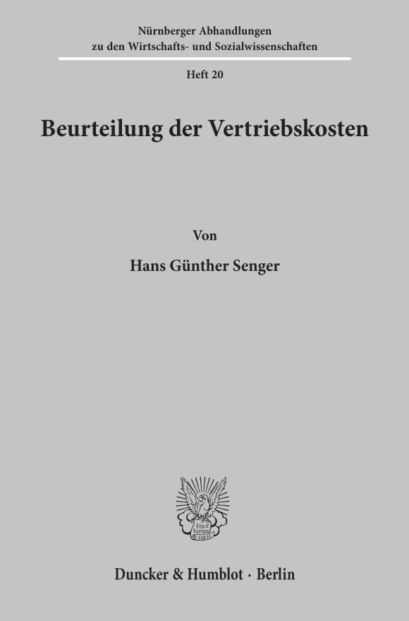 Cover Beurteilung der Vertriebskosten