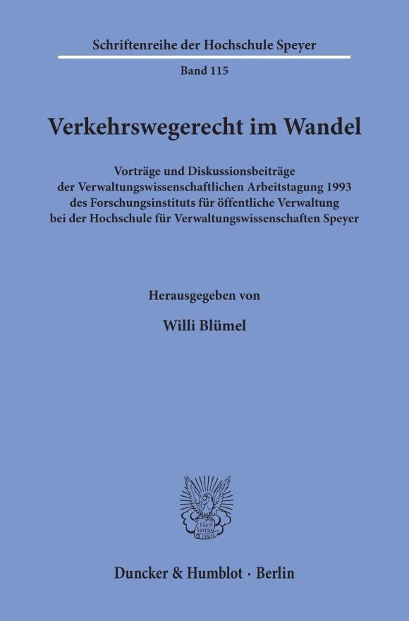 Cover Verkehrswegerecht im Wandel