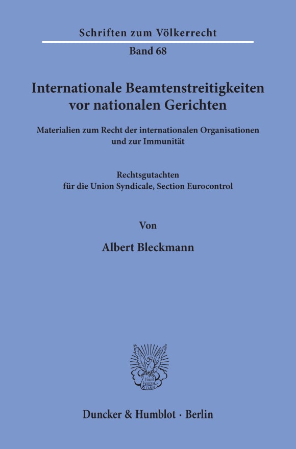 Cover Internationale Beamtenstreitigkeiten vor nationalen Gerichten