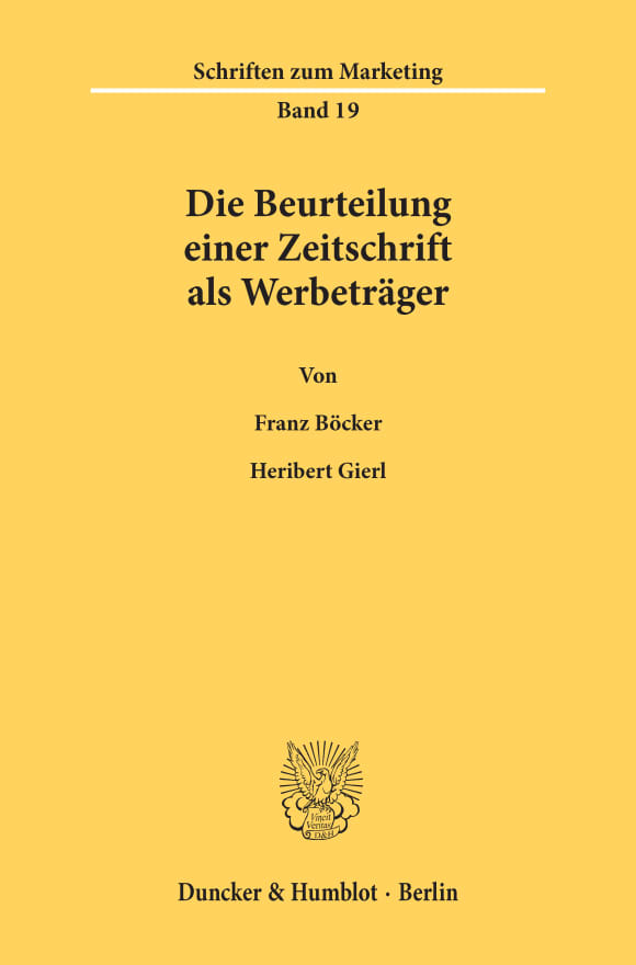 Cover Die Beurteilung einer Zeitschrift als Werbeträger