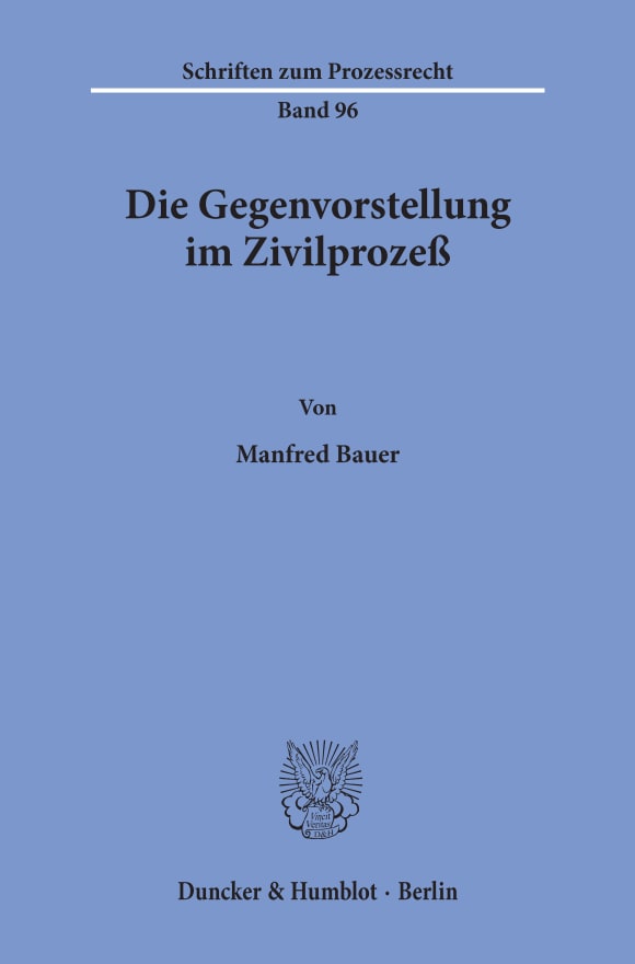 Cover Die Gegenvorstellung im Zivilprozeß