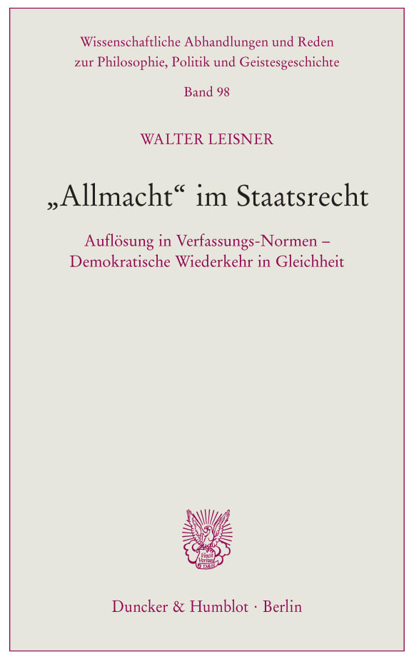 Cover »Allmacht« im Staatsrecht