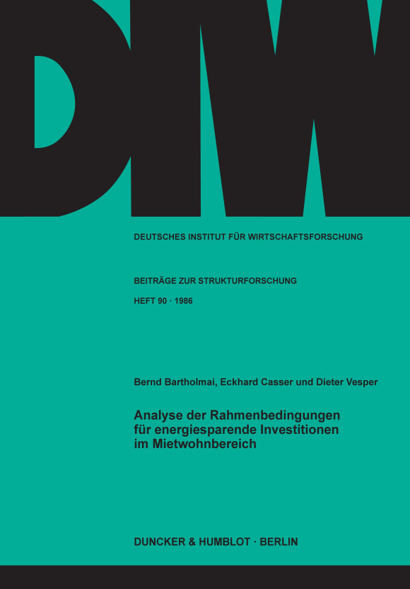 Cover Analyse der Rahmenbedingungen für energiesparende Investitionen im Mietwohnbereich