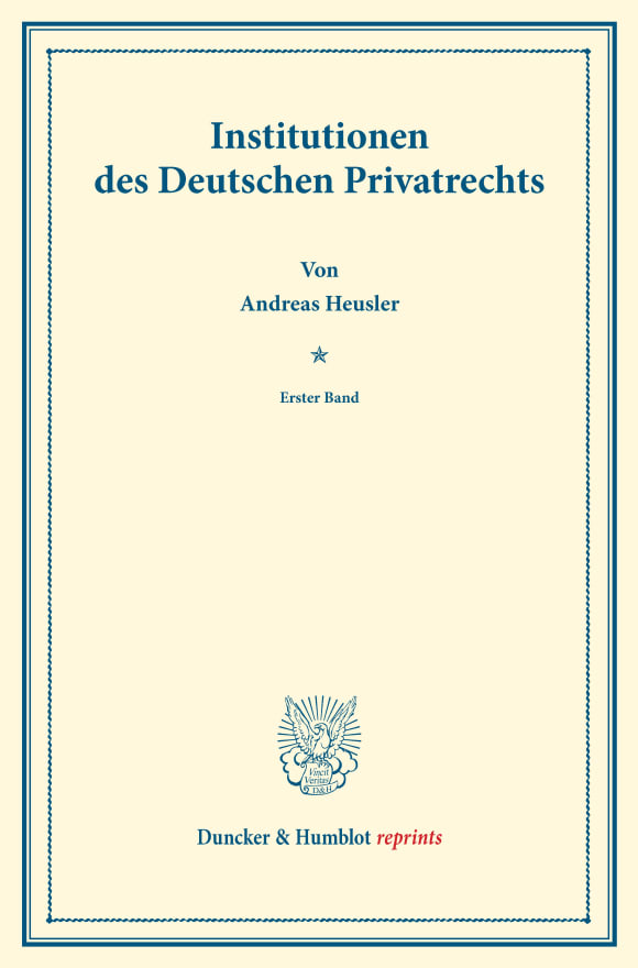 Cover Institutionen des Deutschen Privatrechts