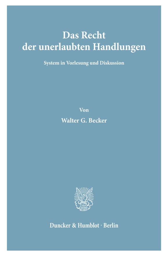 Cover Das Recht der unerlaubten Handlungen