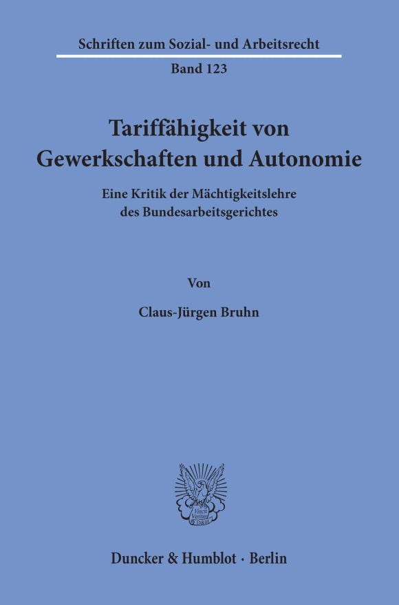 Cover Tariffähigkeit von Gewerkschaften und Autonomie