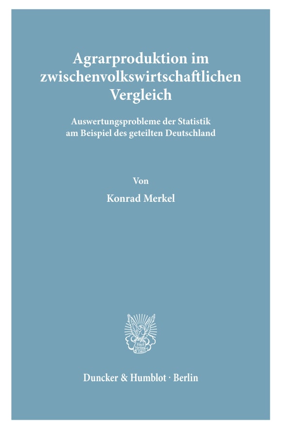 Cover Agrarproduktion im zwischenvolkswirtschaftlichen Vergleich