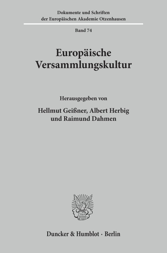 Cover Europäische Versammlungskultur