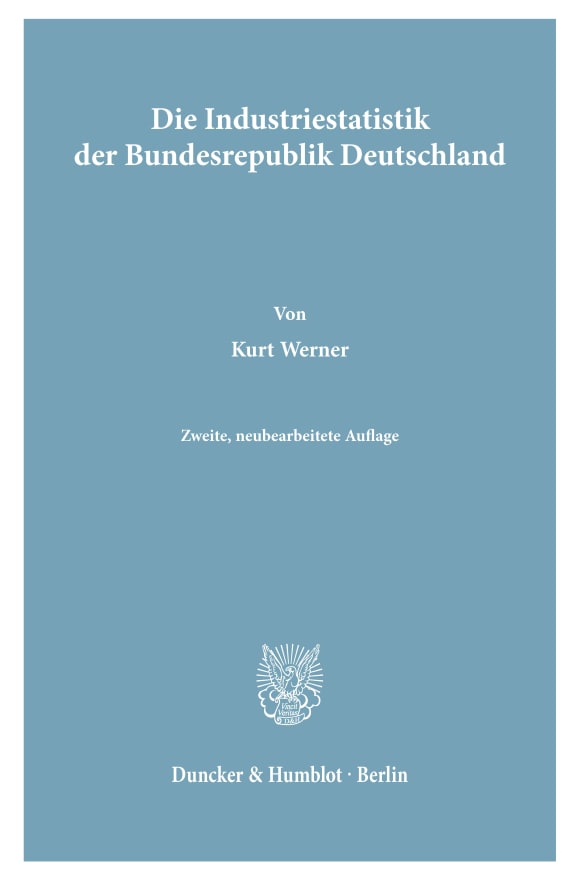 Cover Die Industriestatistik der Bundesrepublik Deutschland