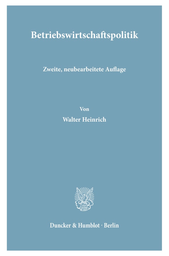 Cover Betriebswirtschaftspolitik