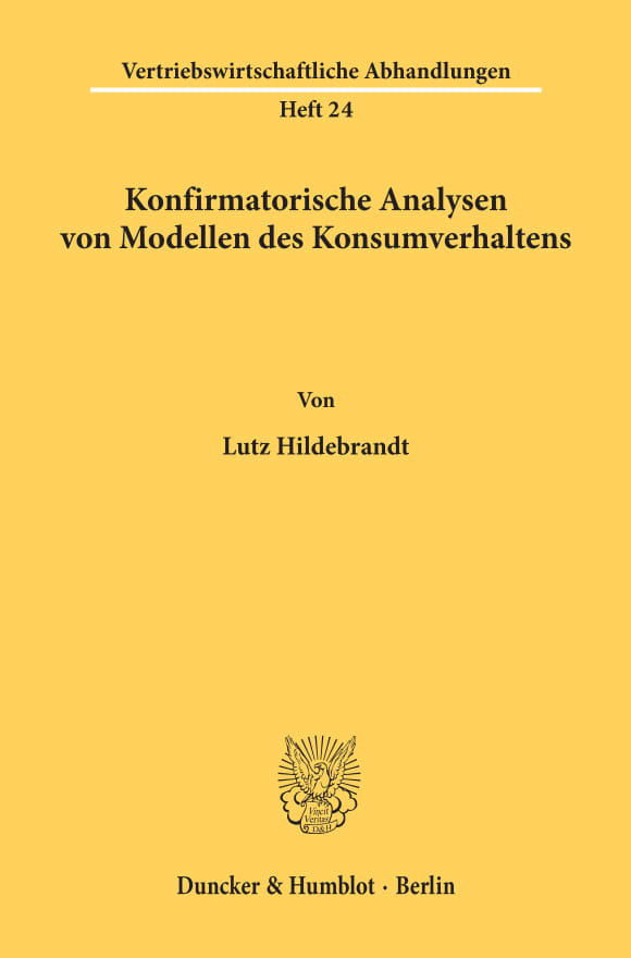 Cover Konfirmatorische Analysen von Modellen des Konsumverhaltens