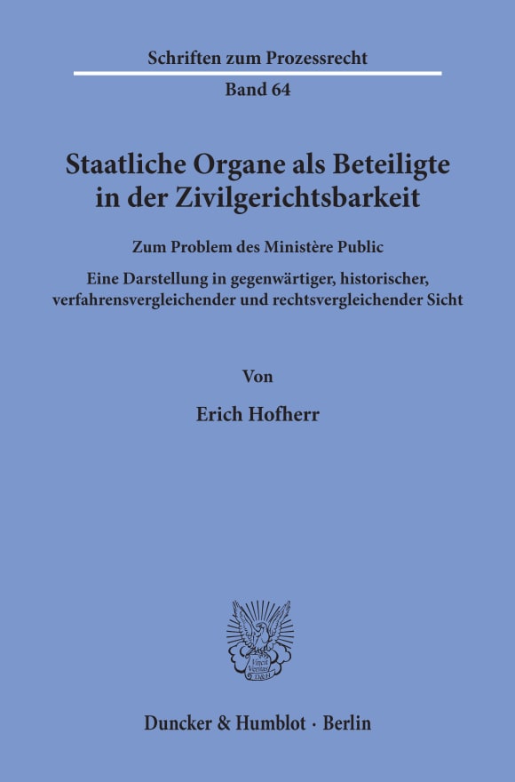 Cover Staatliche Organe als Beteiligte in der Zivilgerichtsbarkeit