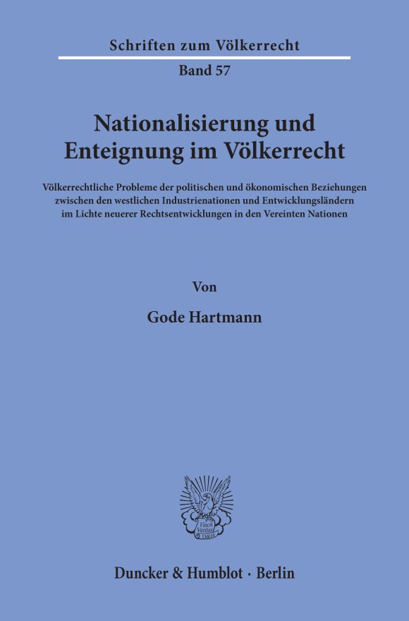 Cover Nationalisierung und Enteignung im Völkerrecht