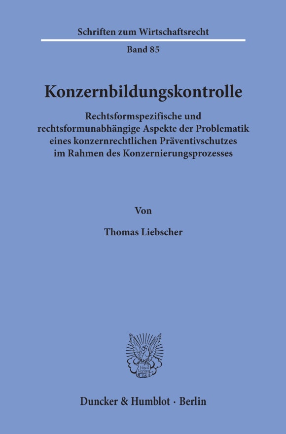 Cover Konzernbildungskontrolle