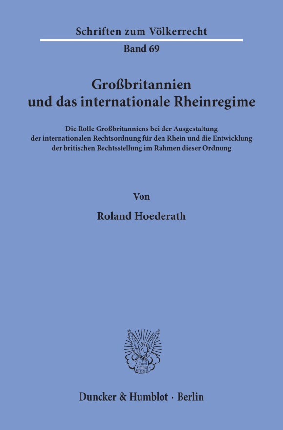 Cover Großbritannien und das internationale Rheinregime