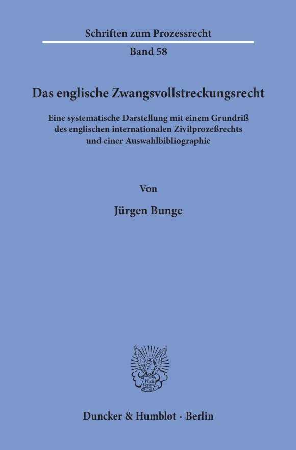 Cover Das englische Zwangsvollstreckungsrecht