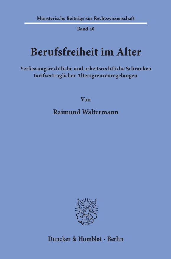 Cover Berufsfreiheit im Alter