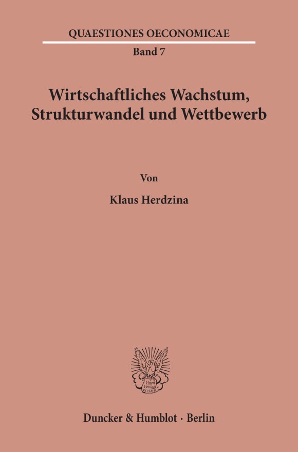 Cover Wirtschaftliches Wachstum, Strukturwandel und Wettbewerb