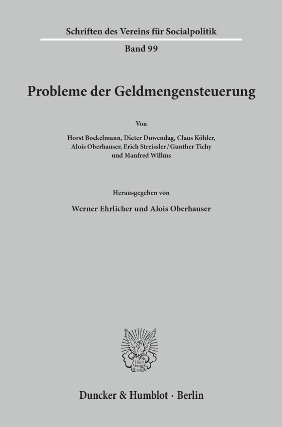 Cover Probleme der Geldmengensteuerung