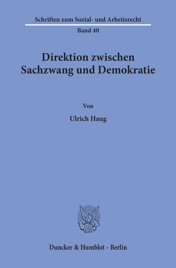 Cover Direktion zwischen Sachzwang und Demokratie