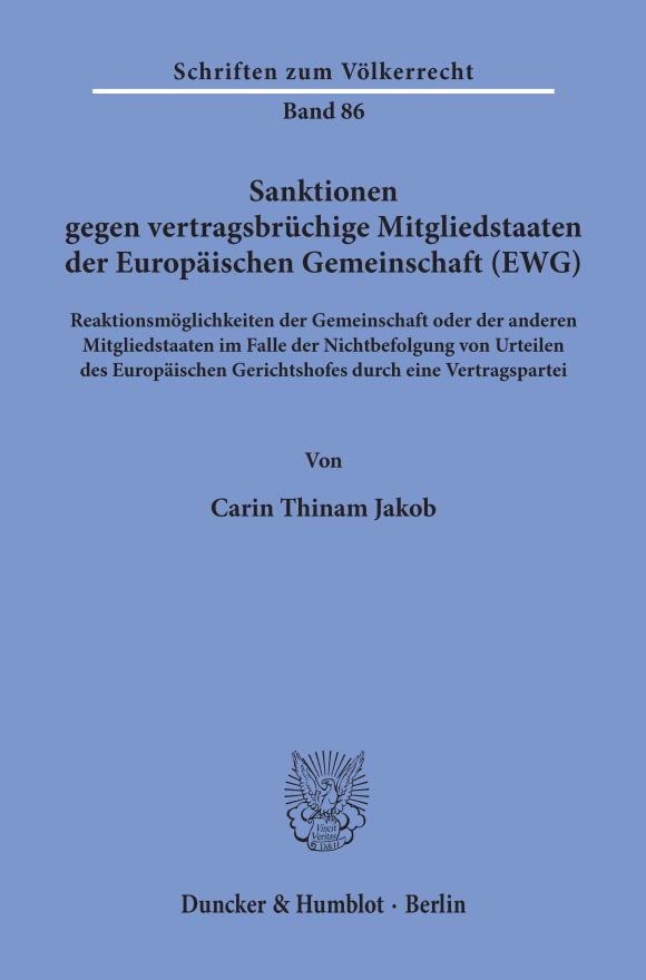 Cover Sanktionen gegen vertragsbrüchige Mitgliedstaaten der Europäischen Gemeinschaft (EWG)