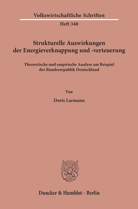 Cover Strukturelle Auswirkungen der Energieverknappung und -verteuerung