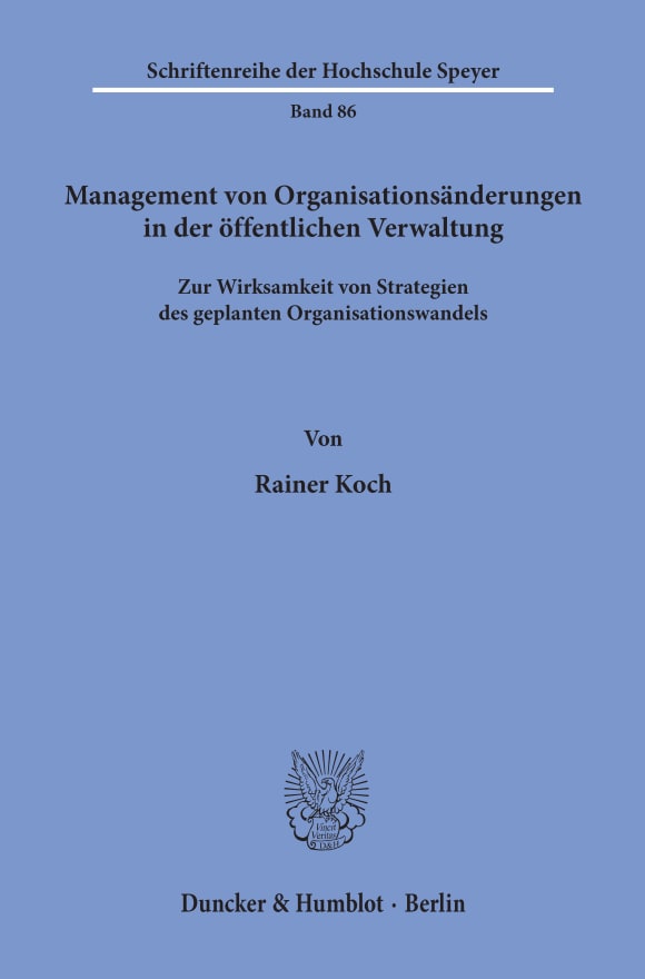 Cover Management von Organisationsänderungen in der öffentlichen Verwaltung