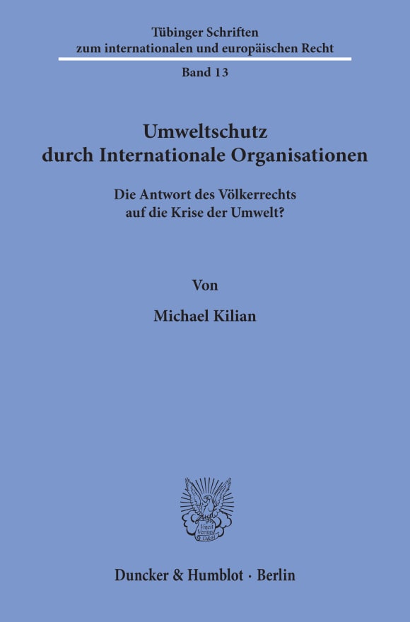 Cover Umweltschutz durch Internationale Organisationen