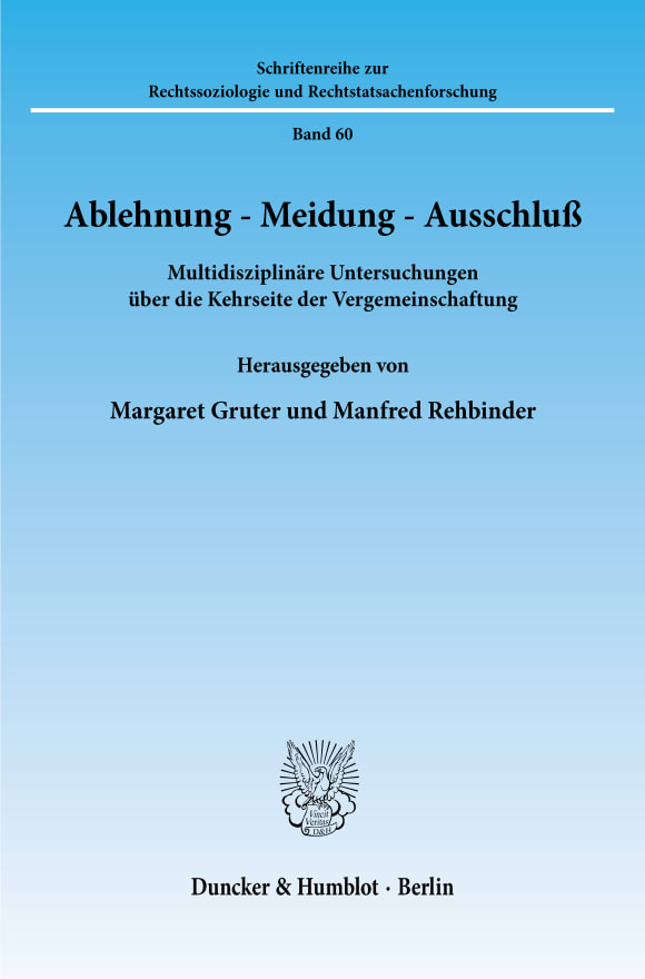 Cover Ablehnung - Meidung - Ausschluß