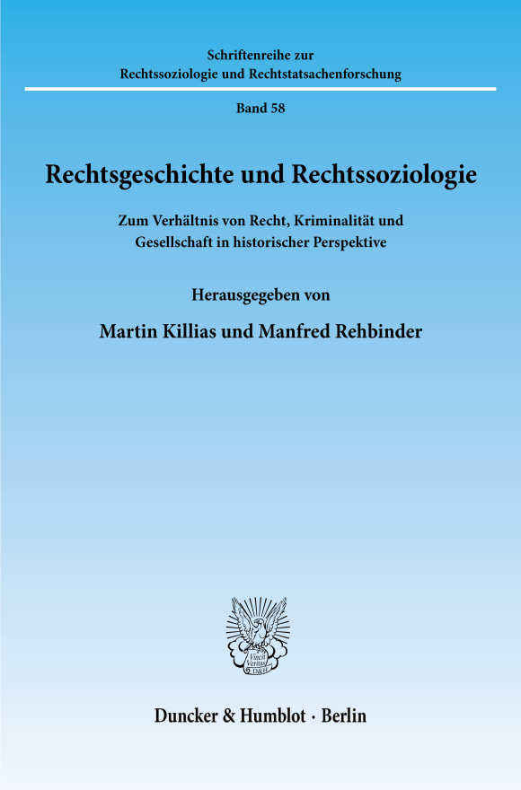 Cover Rechtsgeschichte und Rechtssoziologie