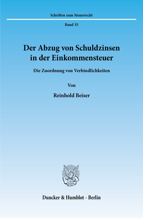 Cover Der Abzug von Schuldzinsen in der Einkommensteuer