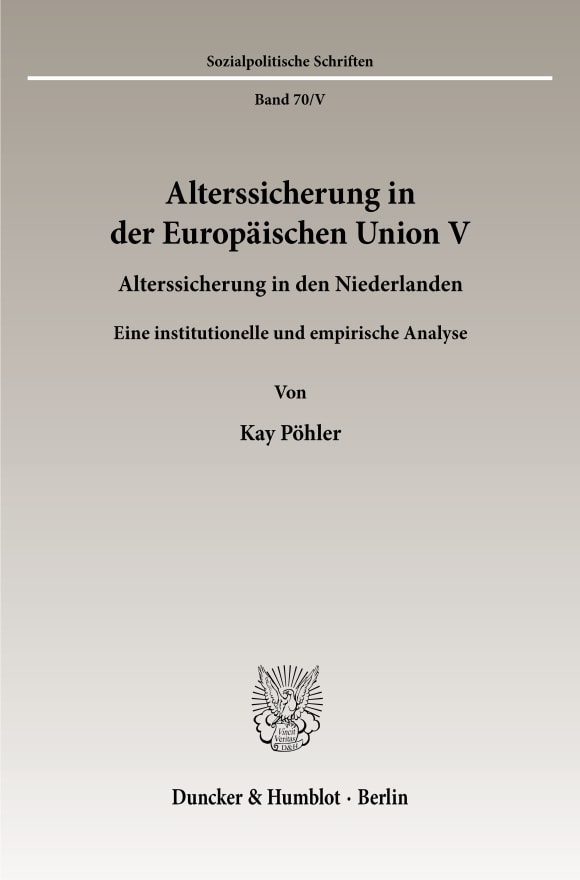 Cover Alterssicherung in der Europäischen Union V