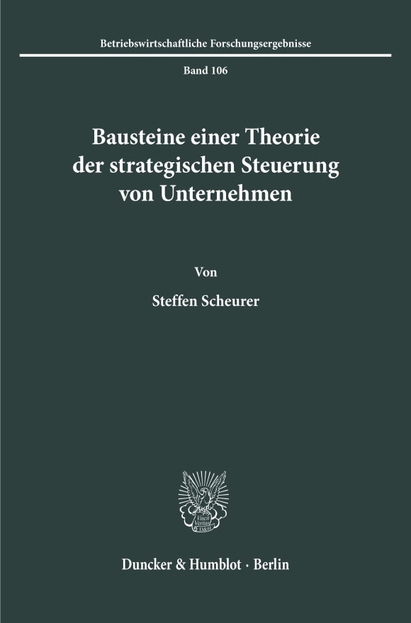 Cover Bausteine einer Theorie der strategischen Steuerung von Unternehmen