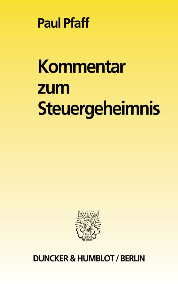 Cover Kommentar zum Steuergeheimnis