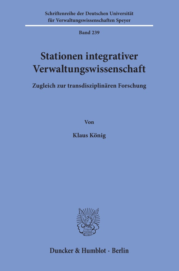 Cover Stationen integrativer Verwaltungswissenschaft