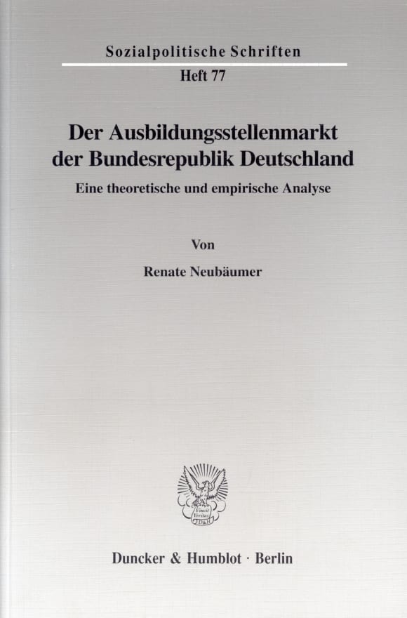 Cover Der Ausbildungsstellenmarkt der Bundesrepublik Deutschland