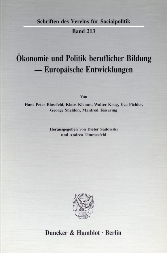 Cover Ökonomie und Politik beruflicher Bildung - Europäische Entwicklungen