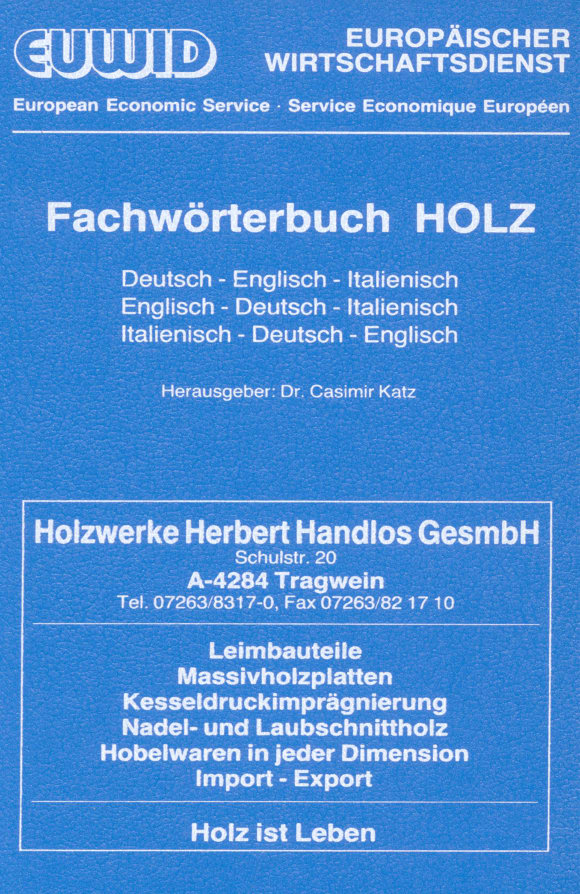 Cover Fachwörterbuch HOLZ