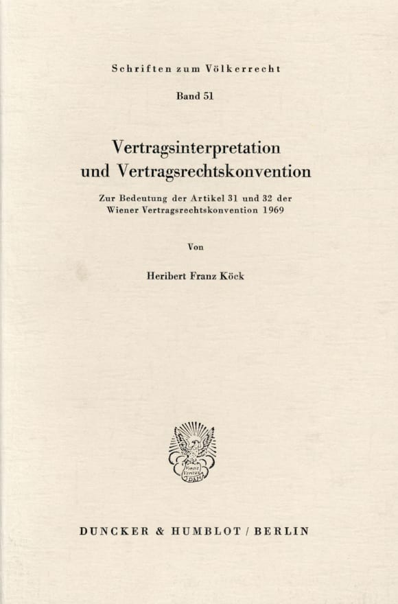 Cover Vertragsinterpretation und Vertragsrechtskonvention