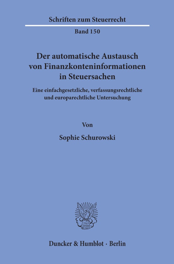 Cover Der automatische Austausch von Finanzkonteninformationen in Steuersachen