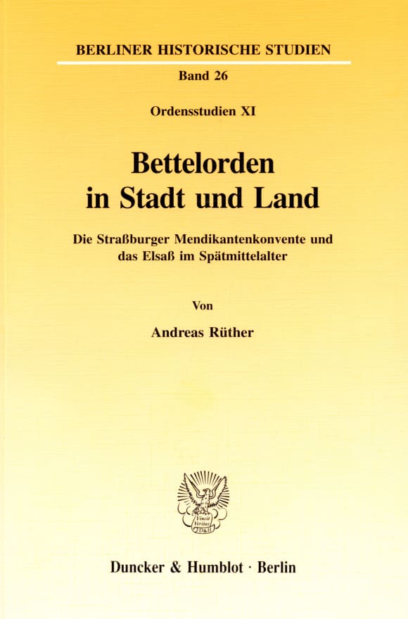 Cover Bettelorden in Stadt und Land